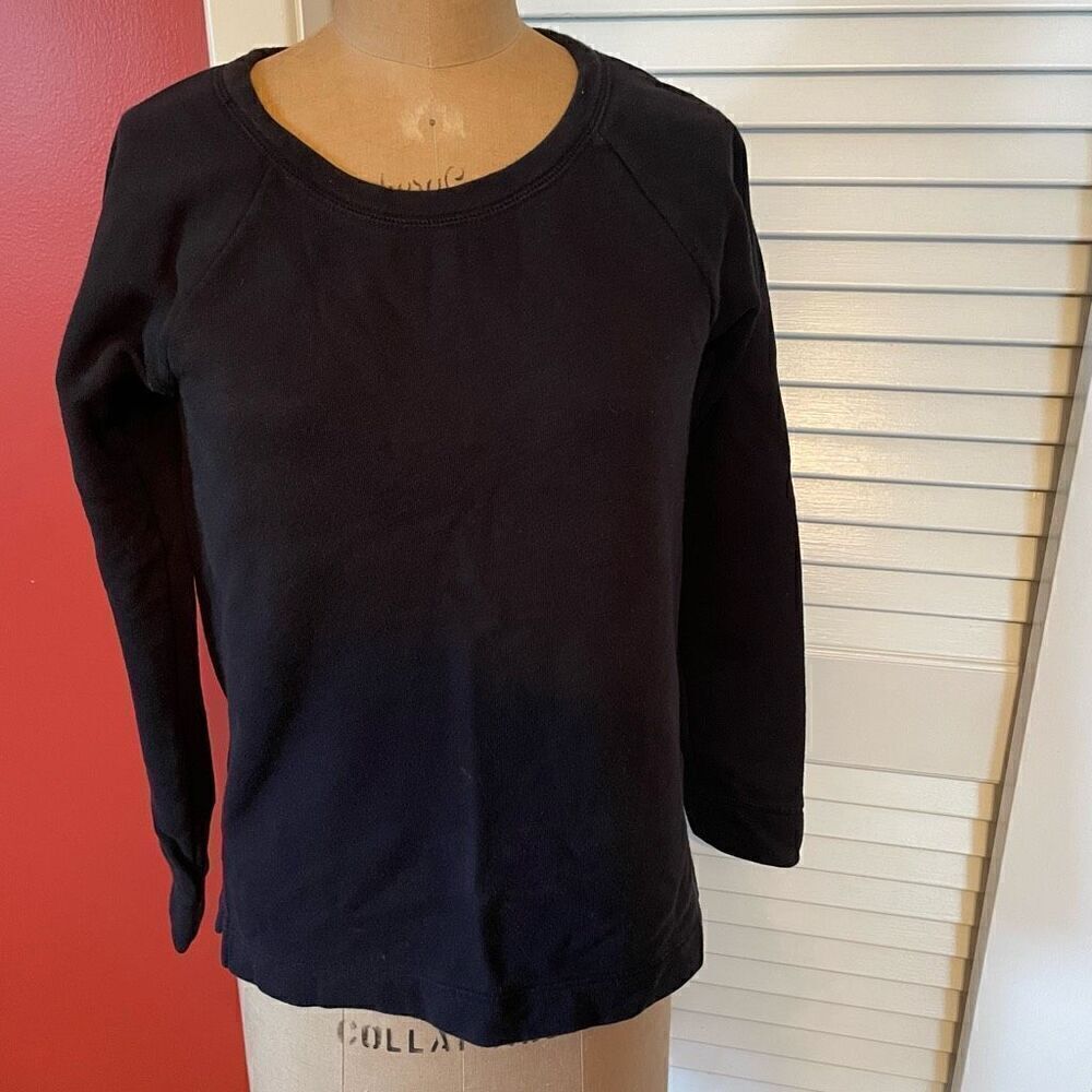 J CREW | black sweatshirt with suede elbow patches XS